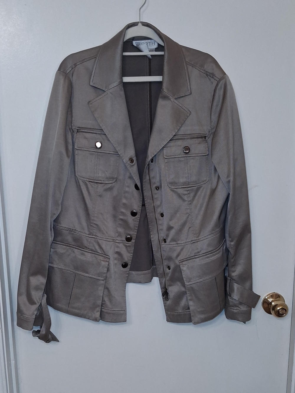Worth Taupe Utility Jacket with Front Pockets